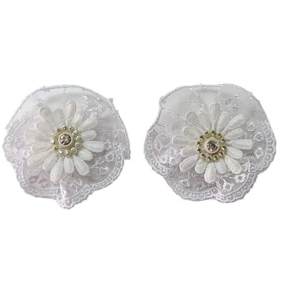 White Lace School Hair Clips for Girls UAE handmade with premium lace flowers