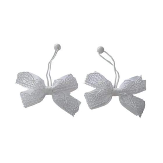 White School Hair Tie Ponytail Holder for girls school uniform